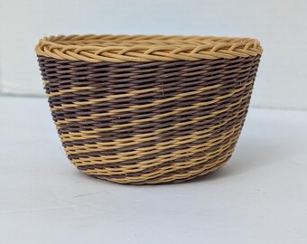 Kari Lonning Small Art Basket Fine Woven Reed Studio Pottery Style Collectible