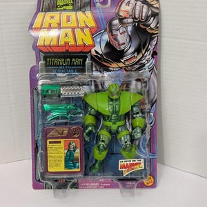 1995 Toy Biz Marvel Iron Man Titanium Man Retractable Blade Action Figures New image 1