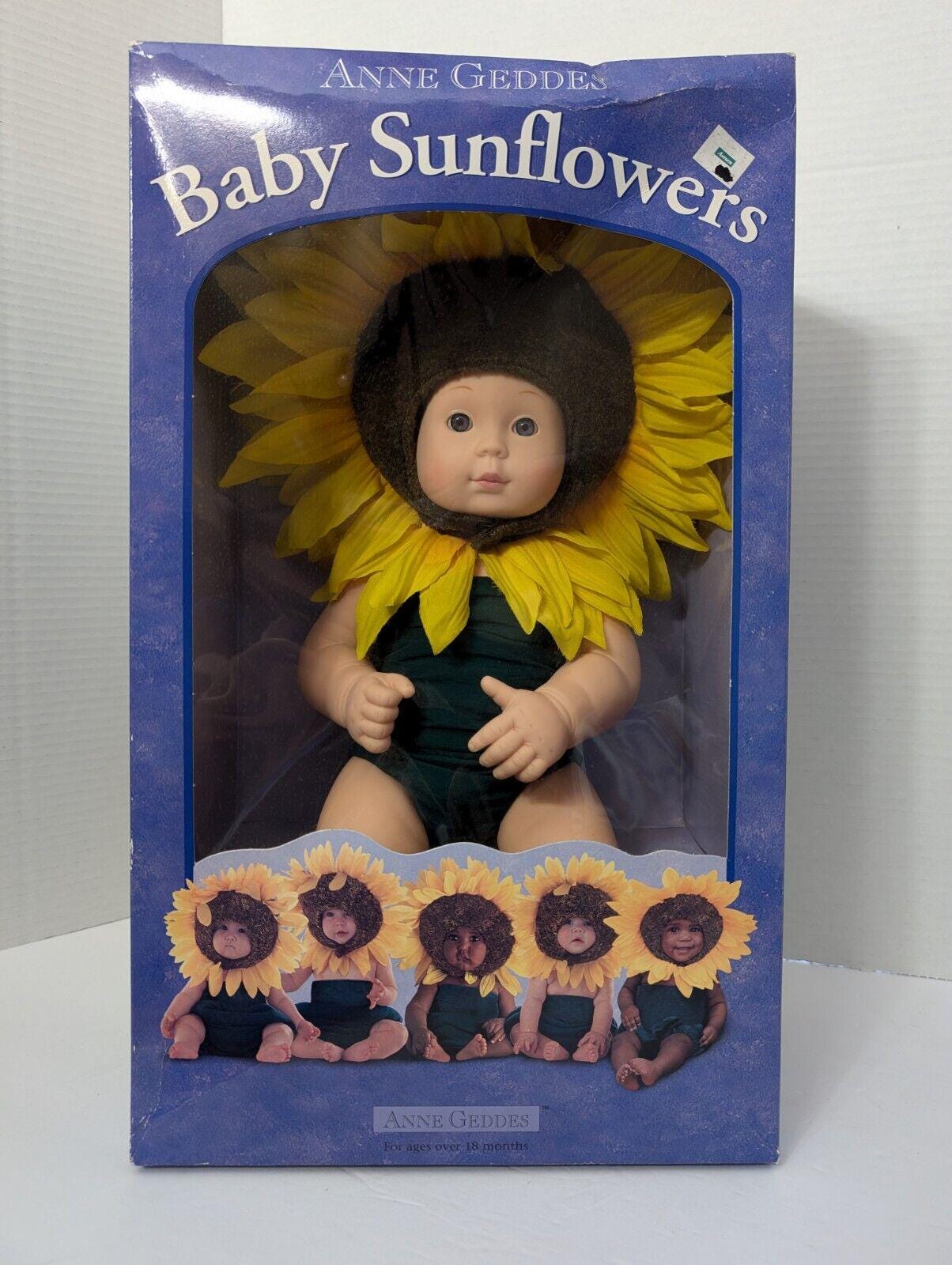 Anne Geddes Doll Baby Sunflower 15 Inch Boxed Vintage New 1998