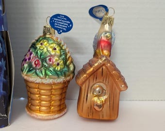 Conjunto de enfeites de vidro vintage Goebel Hummel Love Letters