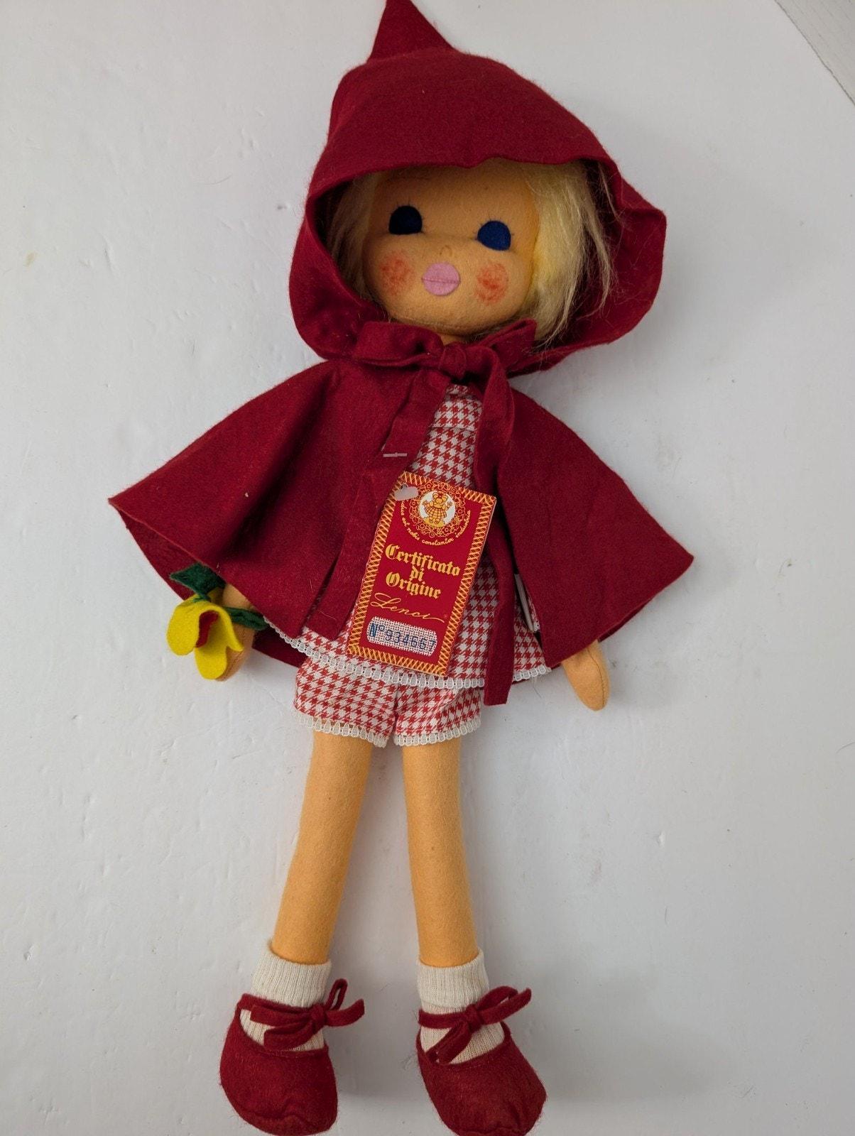 Vintage Lenci Felt Doll Red Riding Hood Style With COA and