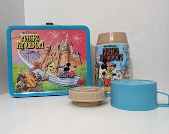 Vintage 1979 Aladdin Disney Magic Kingdom Metal Lunchbox With Thermos