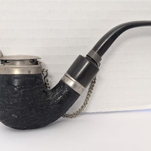 Vintage BBK Swiss Made Lidded Tobacco Pipe Rusticated Briar Edelweiss Chamois Andy