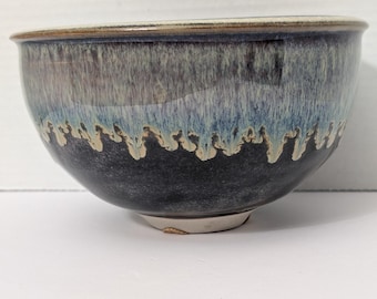Bill Campbell Pottery Drip Glaze Ceramic Bowl Swirl Interior Art Studio Piece