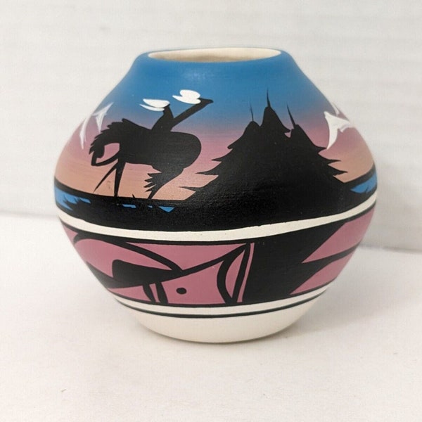 Navajo Nation Hand-painted Signed Small Vase