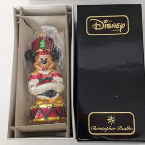 Vintage Christopher Radko Disney Minnie Mouse Soldier Ornament In Box