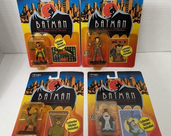 Lot Of 4 1992 ERTL Batman The Animated Series Penguin Figure Sealed Sticker New