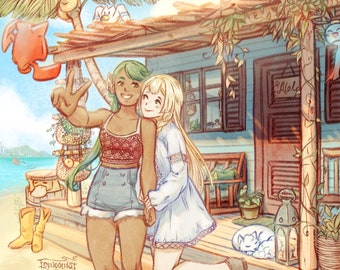 Trainers & mons beach house print