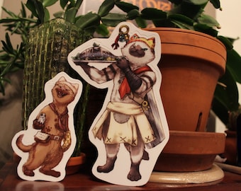 Meowscular Chef & two Sous-Chefs stickers/magnets