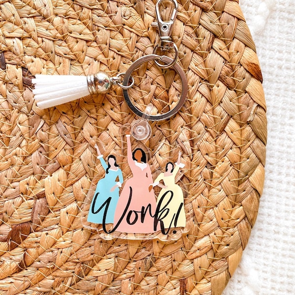 Schuyler Sisters Keychain, Hamilton Keychain, Angelica Eliza and Peggy Keychain, Hamilton Stickers, Schuyler Sisters Stickers