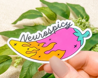 Neurospicy Sticker, Adhd Sticker, Mental Health Stickers, Laptop Stickers, Neurodivergent Stickers, Anxiety Stickers | SEMI-MATTE STICKER