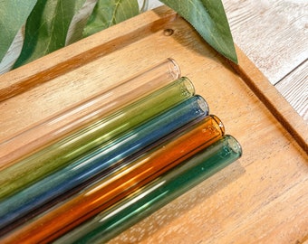 16 Oz. Colored Glass Straw for Iced Coffee Glasses *ADD-ON ONLY*, Light Pink Straw, Light Green Straw, Blue Straw, Orange Straw, Teal Straw
