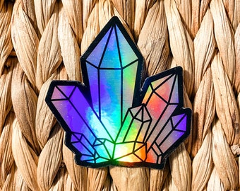 Crystal Stickers, Witchy Stickers, Mystical Stickers, Celestial Stickers | HOLOGRAPHIC STICKER