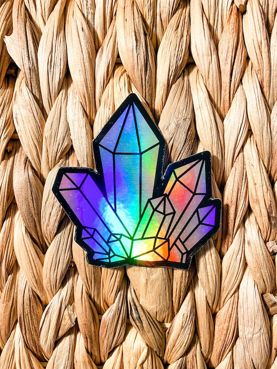 Crystal Stickers, Witchy Stickers, Mystical Stickers, Celestial Stickers  HOLOGRAPHIC STICKER 