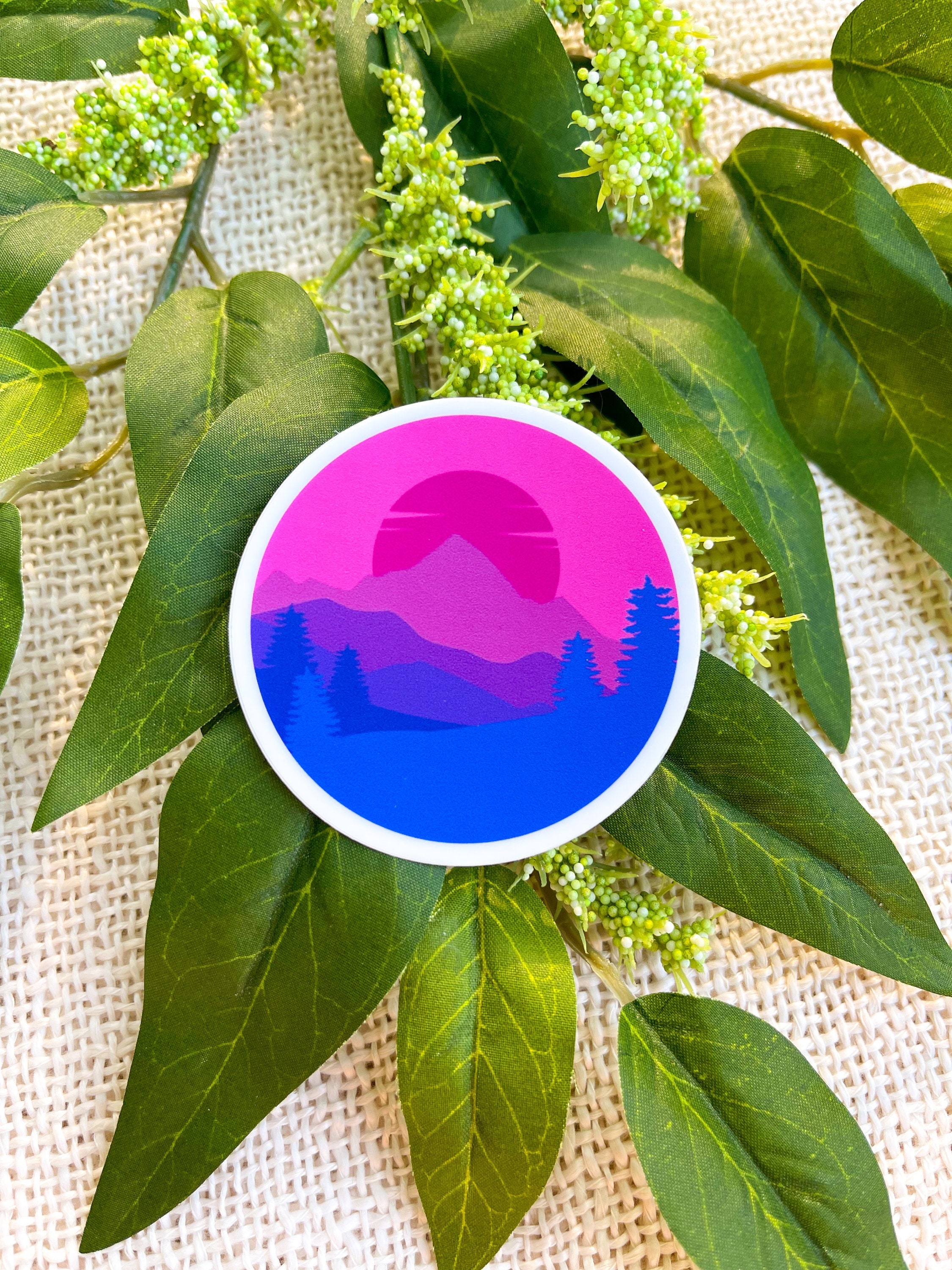 Subtle Bi Pride Landscape Sticker, Bi Pride Stickers, Bisexual Pride ...