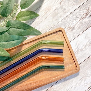 20 Oz. Colored Glass Straw for Iced Coffee Glasses *ADD-ON ONLY*, Light Green Straw, Deep Blue Straw, Orange Straw, Teal Straw