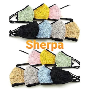 Sherpa Face Mask, Ultra Soft Cotton interior, Sherpa Fleece face mask, Corduroy Face Mask,  Face warmer , winter face mask, Yoga face mask