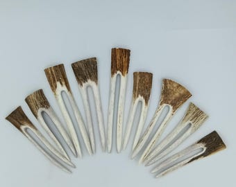 Natural Antler Hair Forks With Two Prongs