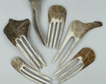 Unique Natural Antler Hair Fork