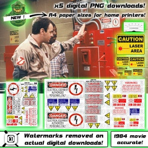 Ghostbusters Containment Unit Livery / Signage / Signs / Sign / Halloween / x5 Digital PNG downloads / Designed from original 1984 movie!