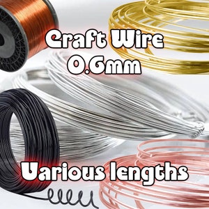 24 Gauge Soft Copper Wire, Round Wire for Jewelry Making, 0.55mm Round Wire,  Silver/ Black/ Gold/ Rose-gold Plated, Bare Wire for Jewelry 