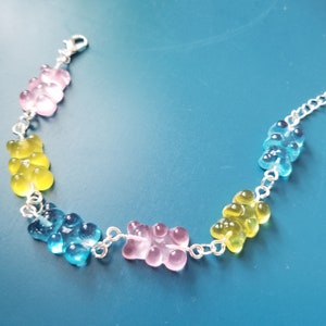 Cute Kawaii Gummy Bear Pan Pride Candy Bracelet