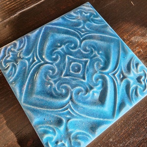 Mediterranean Floral Medallion Ceramic Tile 6x6