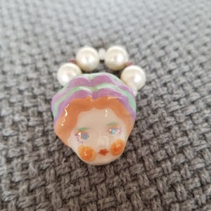 Porcelain Doll Face Ring (Peachy)