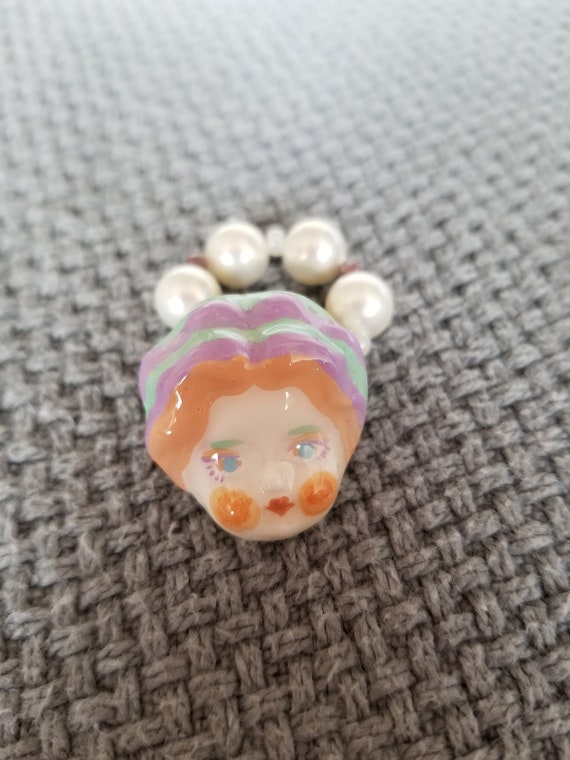 Porcelain Doll Face Ring (Peachy) - image 1