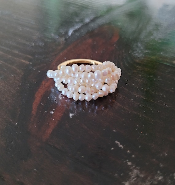 Multi Strand Pearl Ring - image 1