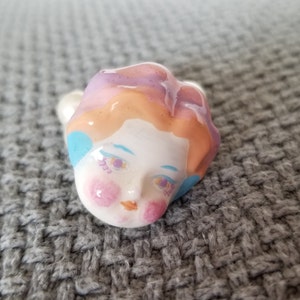 Porcelain Doll Face Ring (LilBlue)