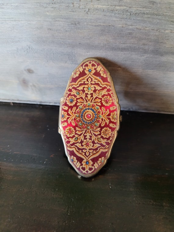 Vintage Antique Lipstick Holder Mirror Ring Etsy