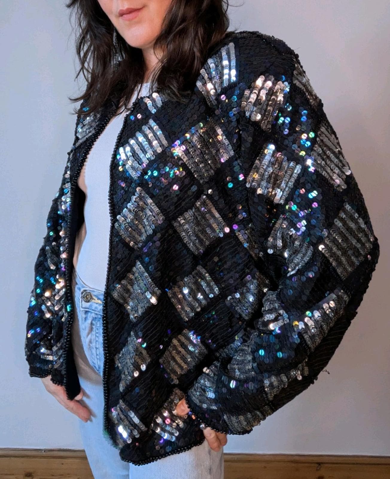 sachin and babi light blue dress Sequin Silver Evening Jackets main image 1