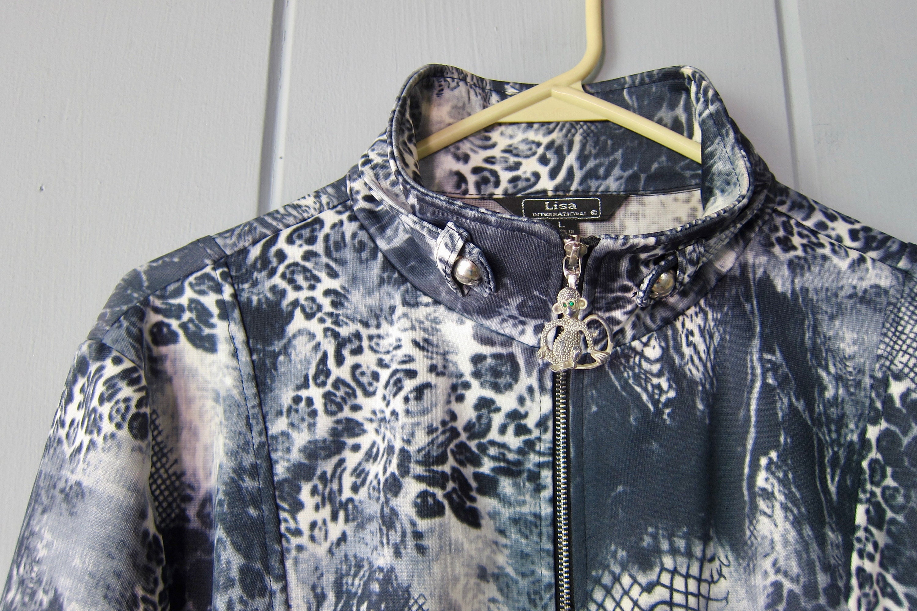 ジャケット・アウター 00s archive y2k python pattern jacket 90s Reptile Print Zip up Jacket: Stretchy Y2K Punk Coat - Etsy