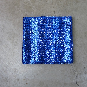 80s BLUE Sequined Tube Top | Cropped Fly Girl Bustier | Sequins Street Wear Tank | Club Wear Crop Top