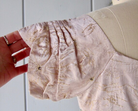 Vintage 1950s Pink Embroidered Dress