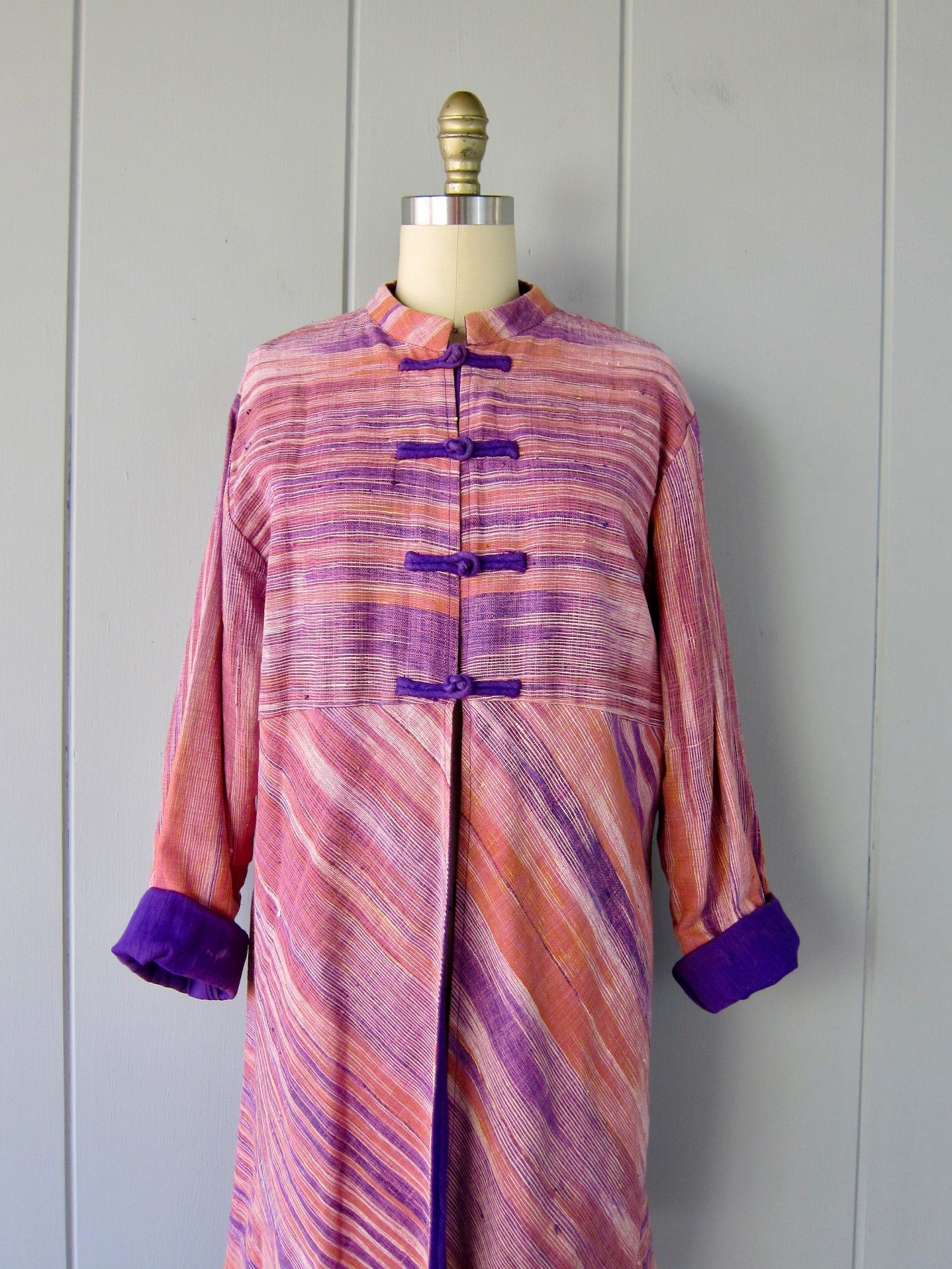 Woven Cotton Kimono Jacket Colorful Nehru Jacket Vintage Etsy