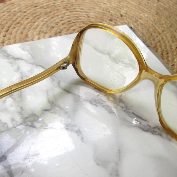 Vintage 70s Eye Glasses ~ Designer Plastic Yellow… - image 6