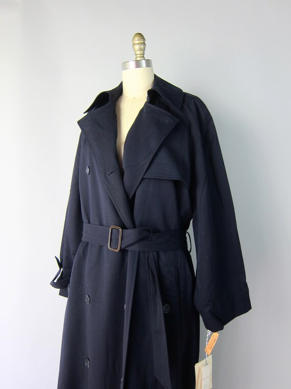 90s Navy Blue Wool Trench Coat Vintage CALVIN KLEIN Coat - Etsy Sweden