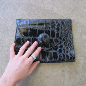 60s Black Patent Leather Clutch