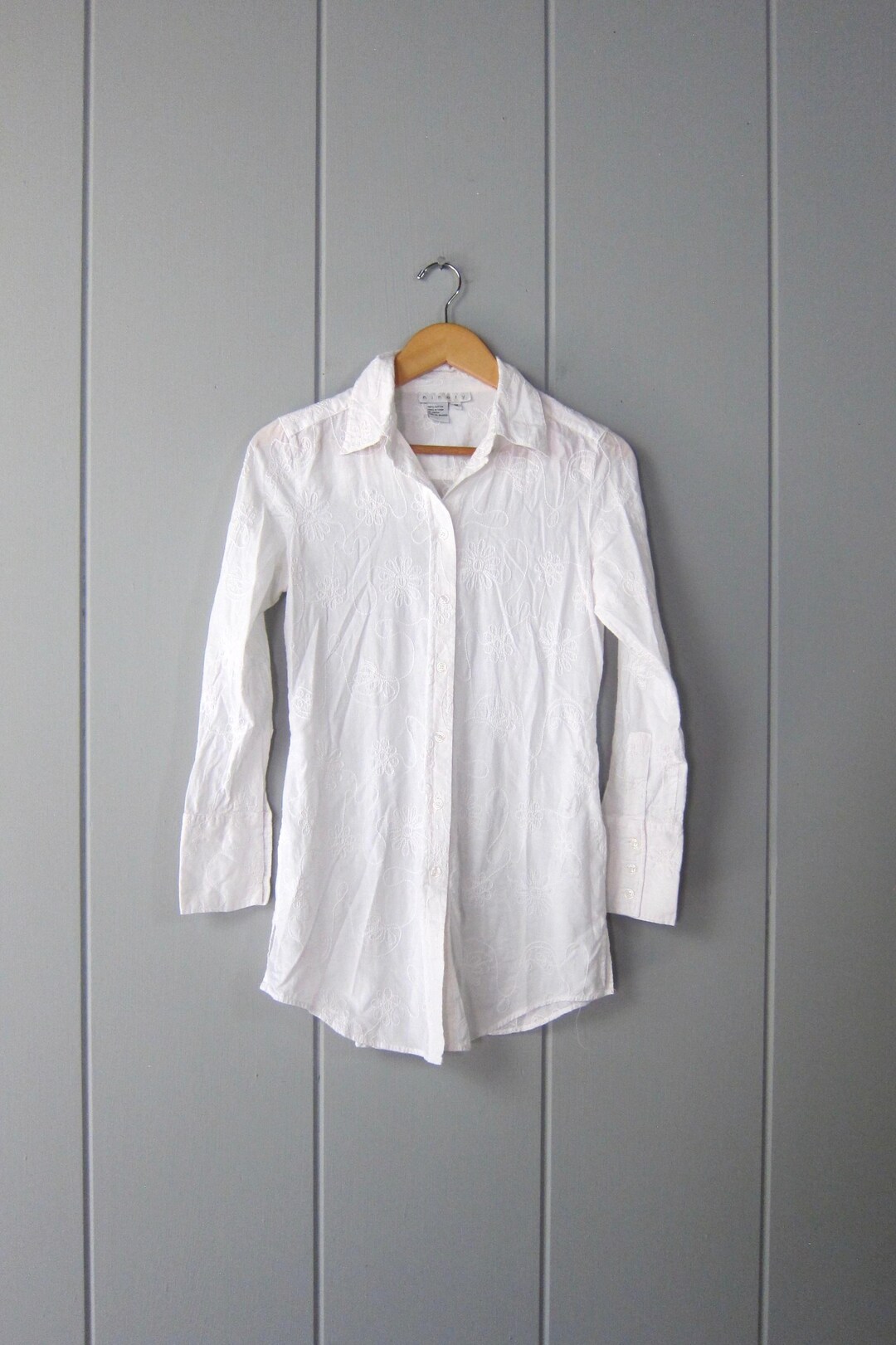 UND WAIST BLOUSING BLOUSE ホワイト Corinne Poplin Blouse | GUESS
