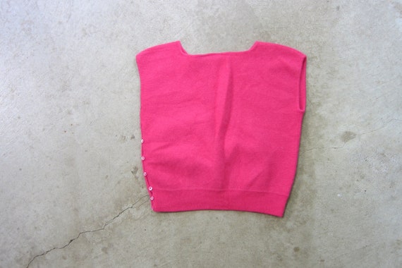 Vibrant Pink Lambswool & Angora Sweater | 80s Mod… - image 8