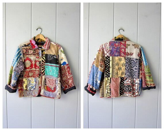 90s Patchwork Floral Jacket | Quilted Cotton Bohem