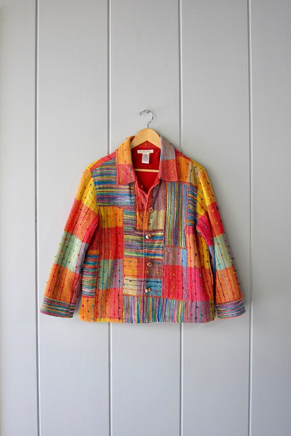 Vintage woven rainbow jacket - Gem