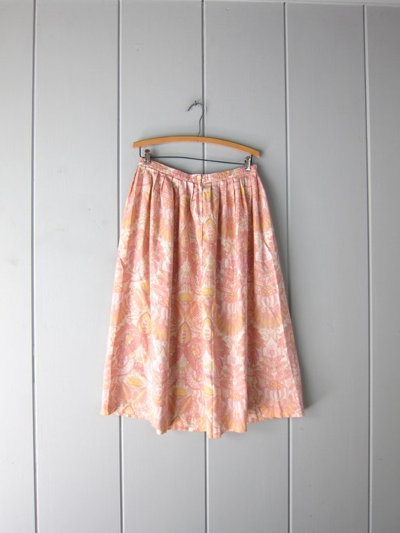 80s Pink Floral Print Skirt | Colorful Vintage Re… - image 7