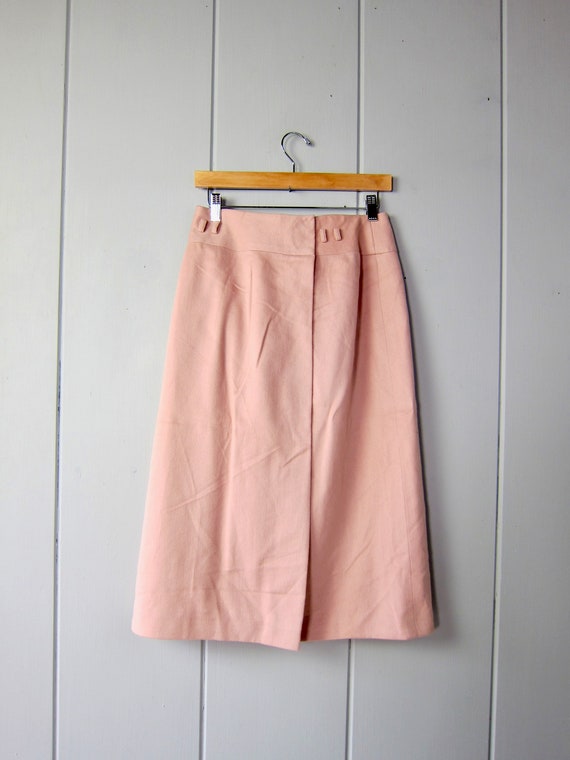 70s Dusty Pink Wool Skirt | Vintage Anne Klein Wo… - image 4
