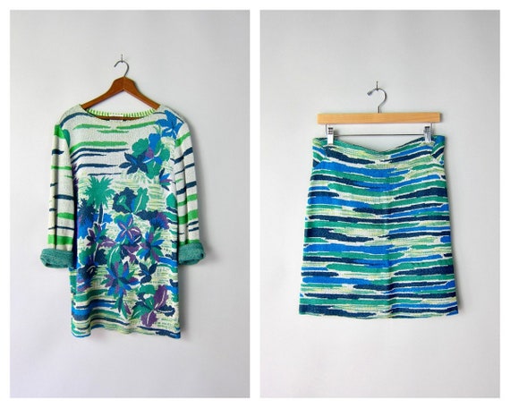 70s MISSONI Colorful Knit Sweater Set 