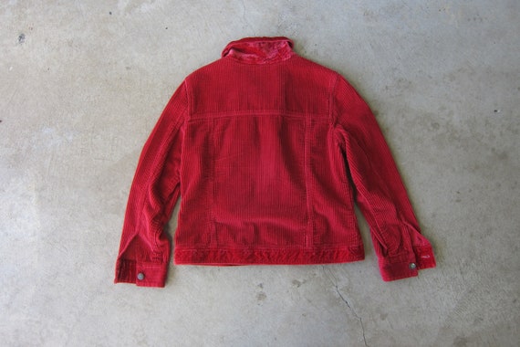 Red Corduroy & Velvet Jacket | Button Up Farm Jac… - image 5