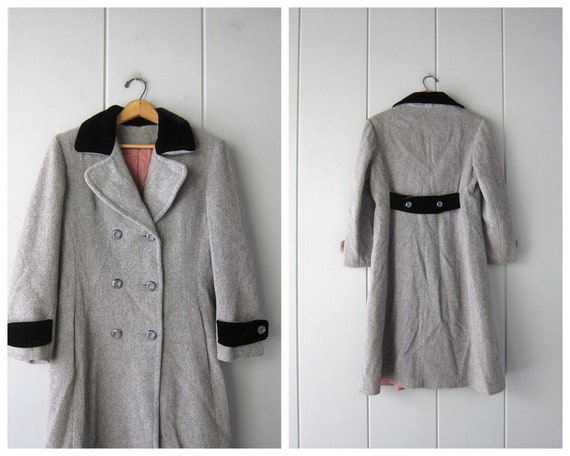 Vintage Grey Wool Princess Coat | Fit and Flare Tr