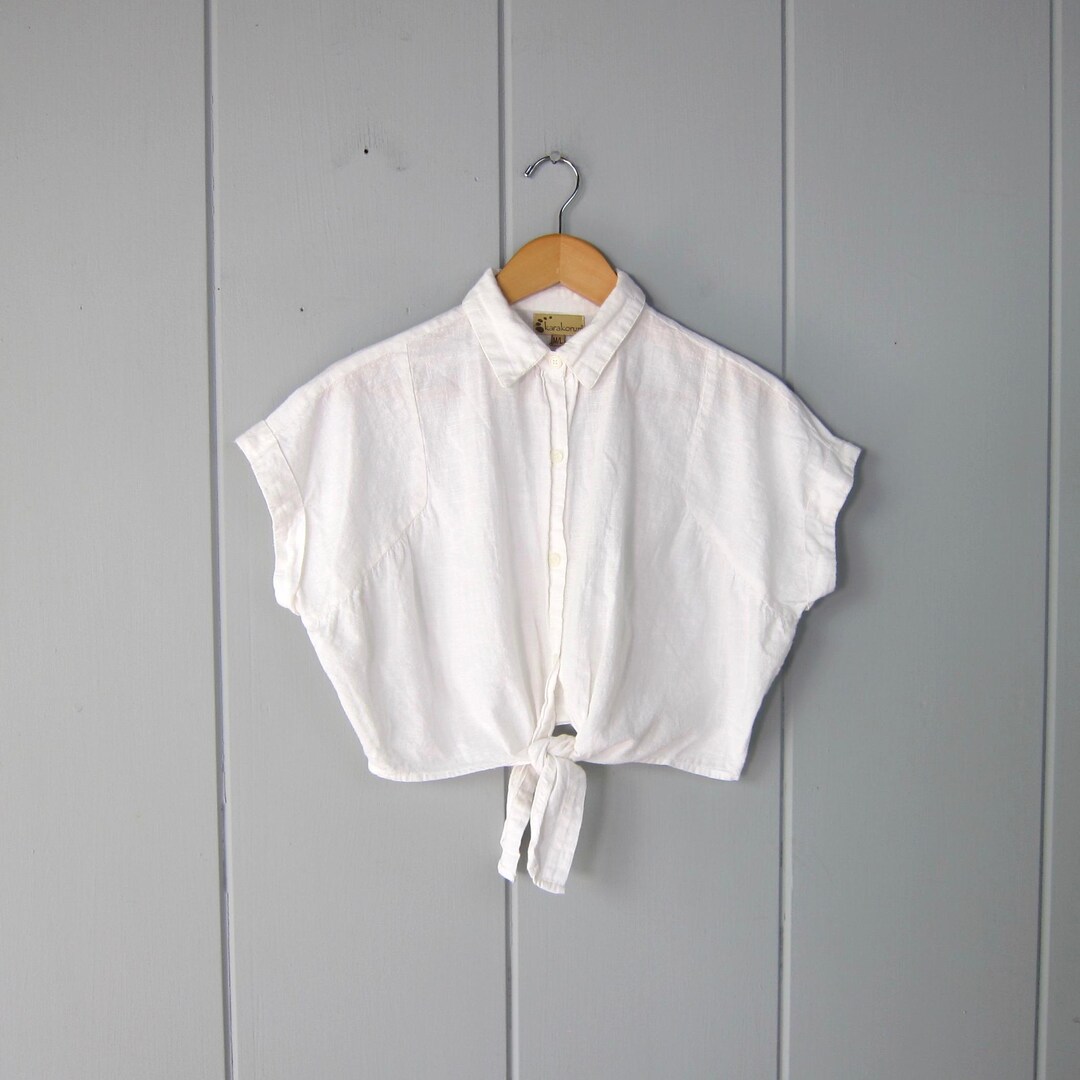 Off White Cotton Gauze Whipstitch Button Up main image 0